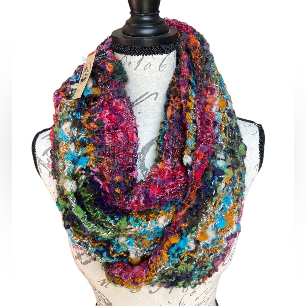 Pretty Persuasions Multicolor Knit Infinity Scarf NWT